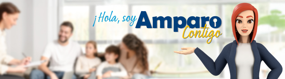 Ilustración de Amparo, asistente virtual de FEPEP, brindando asesoría en seguros para el bienestar de los asociados y sus familias.